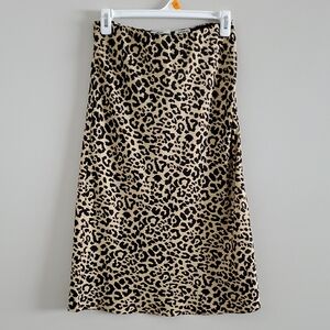 Hollister Chic Leopard Print Ultra High Rise Midi Skirt Sz S Coquette Feminine